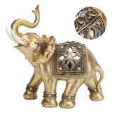 Golden Elephant Statue Figurine Sculpture Decoration Home Bar Office Craft Decor Gift