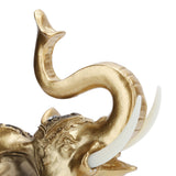 Golden Elephant Statue Figurine Sculpture Decoration Home Bar Office Craft Decor Gift
