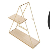 Wall Shelf Triangular Wrought Iron Storage Rack Decoration for Living Room Bedroom In Australia - Darrahopens