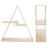 Wall Shelf Triangular Wrought Iron Storage Rack Decoration for Living Room Bedroom