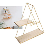 Wall Shelf Triangular Wrought Iron Storage Rack Decoration for Living Room Bedroom
