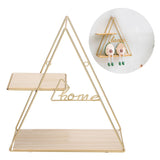 Wall Shelf Triangular Wrought Iron Storage Rack Decoration for Living Room Bedroom