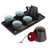 Kung Fu Tea Set Hand Made Ceramic Teapot Tea Cup Tray Kit Gift Teaware Home Decoration