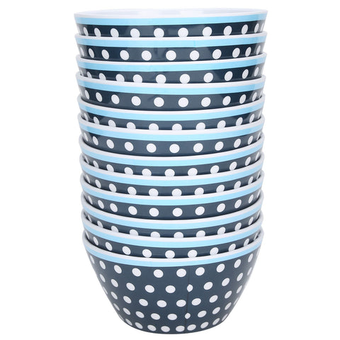 12PCS Salad Bowls Fruit Food Soup Serving Bowl Tableware for Home Restaurant UseDark Blue Dots In Australia - Darrahopens