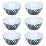 12PCS Salad Bowls Fruit Food Soup Serving Bowl Tableware for Home Restaurant UseDark Blue Dots
