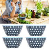 12PCS Salad Bowls Fruit Food Soup Serving Bowl Tableware for Home Restaurant UseDark Blue Dots