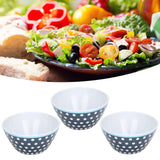 12PCS Salad Bowls Fruit Food Soup Serving Bowl Tableware for Home Restaurant UseDark Blue Dots