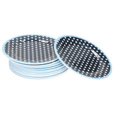 12PCS Salad Plate HighGrade Imitation Porcelain Dinnerware Tableware for Home Use(Dark Blue Dot ) In Australia - Darrahopens