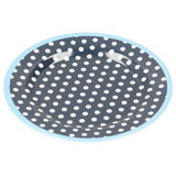 12PCS Salad Plate HighGrade Imitation Porcelain Dinnerware Tableware for Home Use(Dark Blue Dot )
