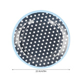 12PCS Salad Plate HighGrade Imitation Porcelain Dinnerware Tableware for Home Use(Dark Blue Dot )