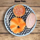 12PCS Salad Plate HighGrade Imitation Porcelain Dinnerware Tableware for Home Use(Dark Blue Dot )