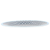 12PCS Salad Plate HighGrade Imitation Porcelain Dinnerware Tableware for Home Use(Dark Blue Grid )
