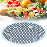 12PCS Salad Plate HighGrade Imitation Porcelain Dinnerware Tableware for Home Use(Dark Blue Grid )