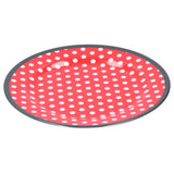 12PCS Salad Plate HighGrade Imitation Porcelain Dinnerware Tableware for Home Use(Red Dot )