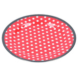 12PCS Salad Plate HighGrade Imitation Porcelain Dinnerware Tableware for Home Use(Red Dot )