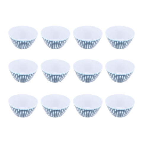 12PCS 6in Salad Bowls Food Serving Bowls Imitation Porcelain Dinnerwar TablewareDark Blue Grid In Australia - Darrahopens