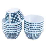 12PCS 6in Salad Bowls Food Serving Bowls Imitation Porcelain Dinnerwar TablewareDark Blue Grid In Australia - Darrahopens