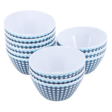 12PCS 6in Salad Bowls Food Serving Bowls Imitation Porcelain Dinnerwar TablewareDark Blue Grid