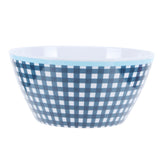 12PCS 6in Salad Bowls Food Serving Bowls Imitation Porcelain Dinnerwar TablewareDark Blue Grid