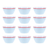 12PCS 6in Salad Bowls Food Serving Bowls Imitation Porcelain Dinnerwar TablewareLight Blue Grid In Australia - Darrahopens