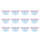 12PCS 6in Salad Bowls Food Serving Bowls Imitation Porcelain Dinnerwar TablewareLight Blue Grid In Australia - Darrahopens