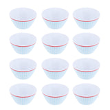 12PCS 6in Salad Bowls Food Serving Bowls Imitation Porcelain Dinnerwar TablewareLight Blue Grid In Australia - Darrahopens