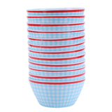 12PCS 6in Salad Bowls Food Serving Bowls Imitation Porcelain Dinnerwar TablewareLight Blue Grid In Australia - Darrahopens