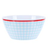 12PCS 6in Salad Bowls Food Serving Bowls Imitation Porcelain Dinnerwar TablewareLight Blue Grid