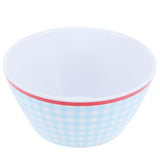 12PCS 6in Salad Bowls Food Serving Bowls Imitation Porcelain Dinnerwar TablewareLight Blue Grid