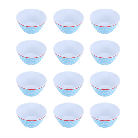 12PCS 6in Salad Bowls Food Serving Bowls Imitation Porcelain Dinnerwar TablewareLight Blue Dot In Australia - Darrahopens