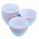 12PCS 6in Salad Bowls Food Serving Bowls Imitation Porcelain Dinnerwar TablewareLight Blue Dot