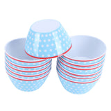 12PCS 6in Salad Bowls Food Serving Bowls Imitation Porcelain Dinnerwar TablewareLight Blue Dot
