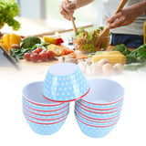 12PCS 6in Salad Bowls Food Serving Bowls Imitation Porcelain Dinnerwar TablewareLight Blue Dot