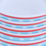 12PCS 6in Salad Bowls Food Serving Bowls Imitation Porcelain Dinnerwar TablewareLight Blue Dot
