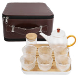 Glass Teapot Set HeatResistant Small Water Cup with Handle for Travel Home Office Bar In Australia - Darrahopens