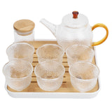 Glass Teapot Set HeatResistant Small Water Cup with Handle for Travel Home Office Bar