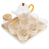 Glass Teapot Set HeatResistant Small Water Cup with Handle for Travel Home Office Bar