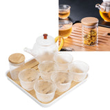 Glass Teapot Set HeatResistant Small Water Cup with Handle for Travel Home Office Bar