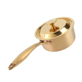Stainless Steel Thickened Milk Pot with Lid Compound 3‑Layer Bottom Complementary Food PotGold In Australia - Darrahopens
