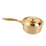 Stainless Steel Thickened Milk Pot with Lid Compound 3‑Layer Bottom Complementary Food PotGold In Australia - Darrahopens