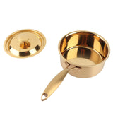 Stainless Steel Thickened Milk Pot with Lid Compound 3‑Layer Bottom Complementary Food PotGold