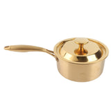 Stainless Steel Thickened Milk Pot with Lid Compound 3‑Layer Bottom Complementary Food PotGold In Australia - Darrahopens