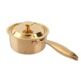 Stainless Steel Thickened Milk Pot with Lid Compound 3‑Layer Bottom Complementary Food PotGold In Australia - Darrahopens