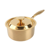 Stainless Steel Thickened Milk Pot with Lid Compound 3‑Layer Bottom Complementary Food PotGold