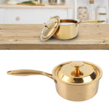 Stainless Steel Thickened Milk Pot with Lid Compound 3‑Layer Bottom Complementary Food PotGold