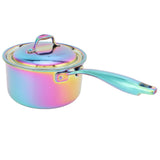 Stainless Steel Thickened Milk Pot with Lid Compound 3‑Layer Bottom Complementary Food PotColorful In Australia - Darrahopens