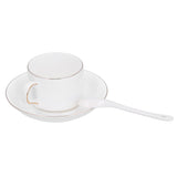4 Set Coffee Cup Set Coffee Mug with Saucer Spoon Tea Mug Drinkware Gift for Home Kitchen