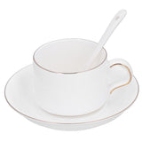 4 Set Coffee Cup Set Coffee Mug with Saucer Spoon Tea Mug Drinkware Gift for Home Kitchen