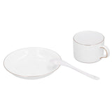 4 Set Coffee Cup Set Coffee Mug with Saucer Spoon Tea Mug Drinkware Gift for Home Kitchen