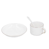 4 Set Coffee Cup Set Coffee Mug with Saucer Spoon Tea Mug Drinkware Gift for Home Kitchen